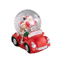 Santa Car Snowglobe 