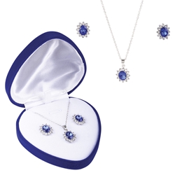 Sapphire Necklace & Earring Set 